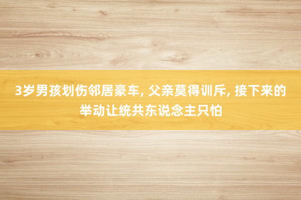 3岁男孩划伤邻居豪车, 父亲莫得训斥, 接下来的举动让统共东说念主只怕