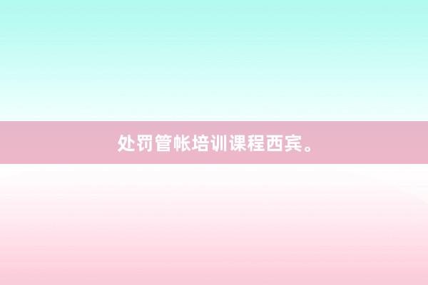 处罚管帐培训课程西宾。