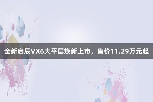 全新启辰VX6大平层焕新上市，售价11.29万元起