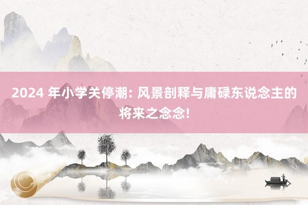 2024 年小学关停潮: 风景剖释与庸碌东说念主的将来之念念!