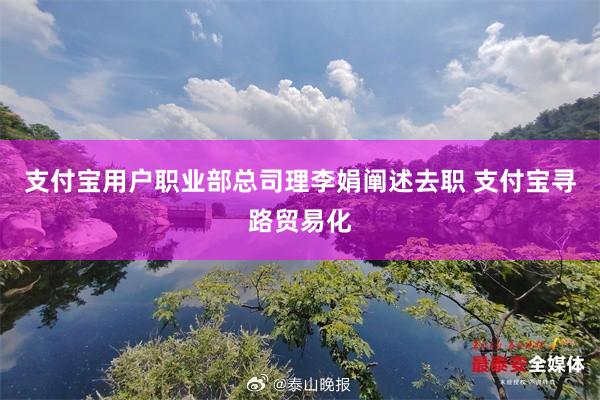支付宝用户职业部总司理李娟阐述去职 支付宝寻路贸易化
