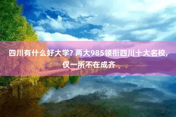 四川有什么好大学? 两大985领衔四川十大名校, 仅一所不在成齐