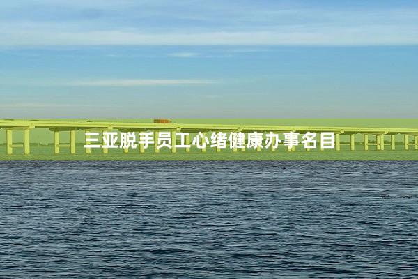 三亚脱手员工心绪健康办事名目