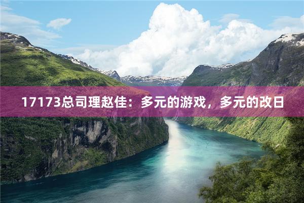 17173总司理赵佳：多元的游戏，多元的改日