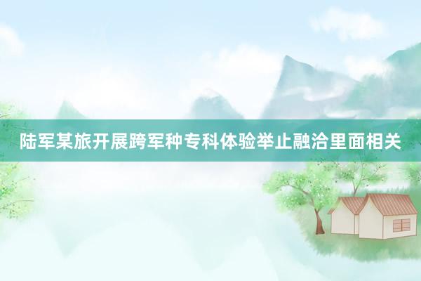 陆军某旅开展跨军种专科体验举止融洽里面相关
